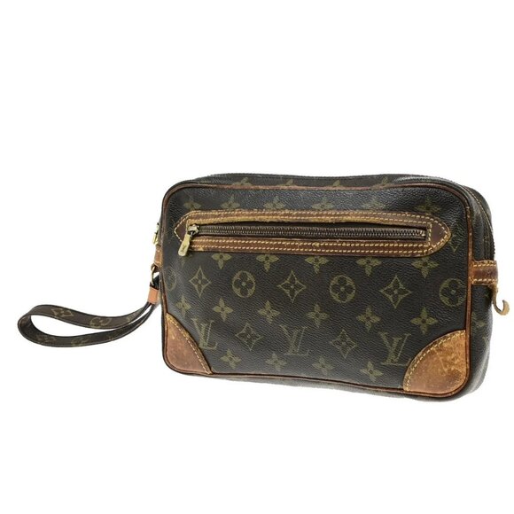 LOUIS VUITTON Marly Dragonne GM Clutch Hand Bag Monogram Brown M51825 02YH115 - Picture 1 of 16